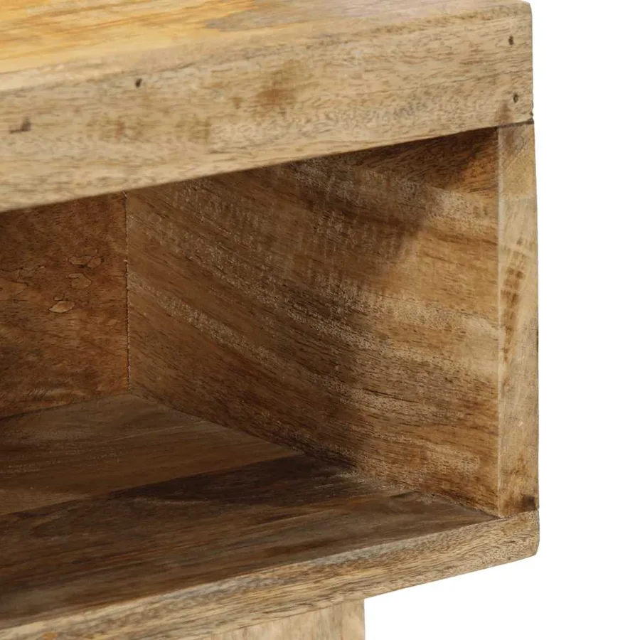 Table de chevet 50x27x50 cm bois massif de manguier brut - 7