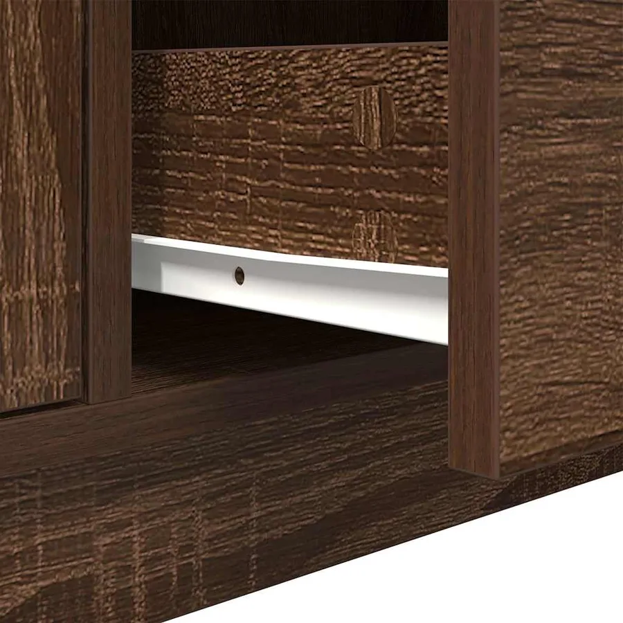 Meuble TV avec lumières LED chêne marron 100x41x50 cm - 12