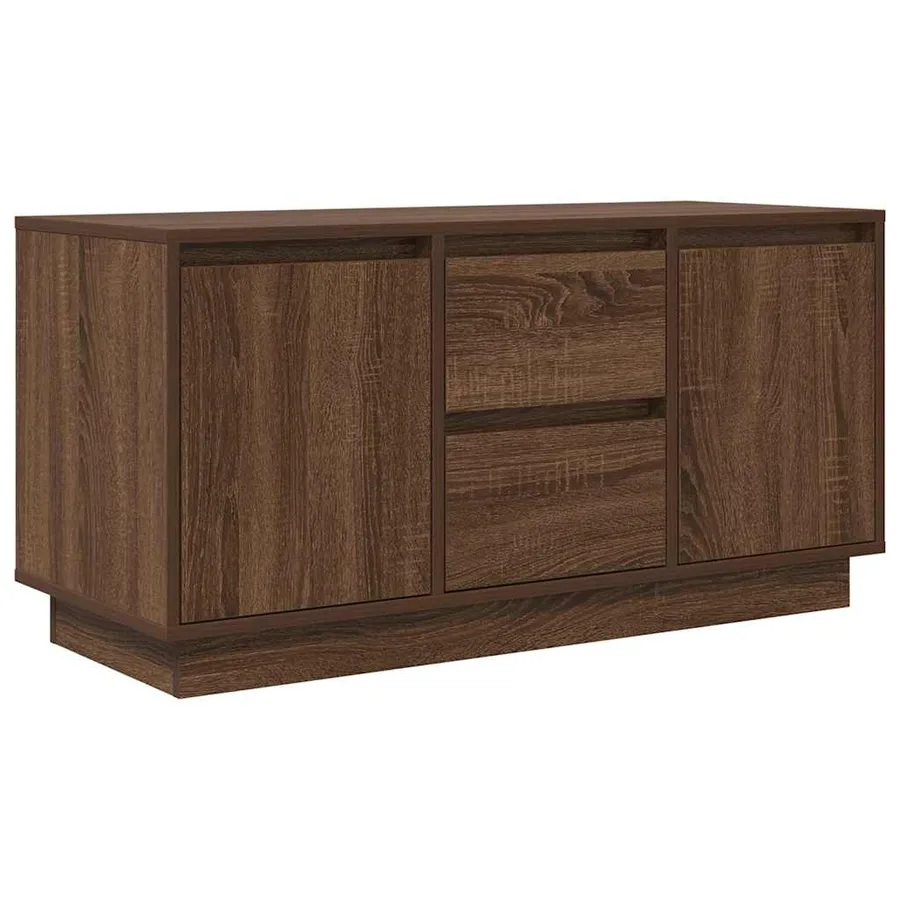 Meuble TV avec lumières LED chêne marron 100x41x50 cm - 3