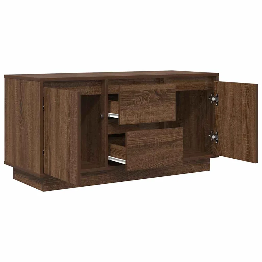Meuble TV avec lumières LED chêne marron 100x41x50 cm - 6