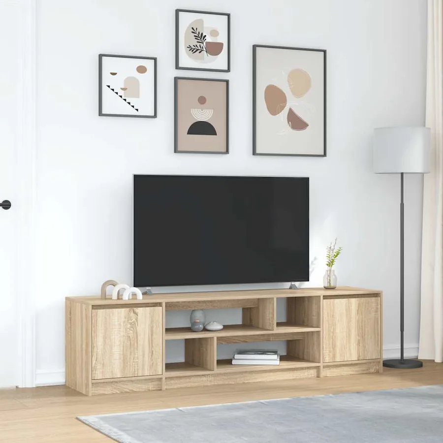 Meuble TV chêne sonoma 188,5x41x50 cm bois d'ingénierie