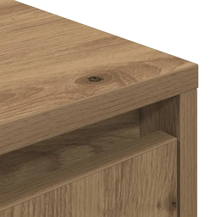 Meuble TV avec éclairages LED chêne artisanal 100x41x50 cm - 10