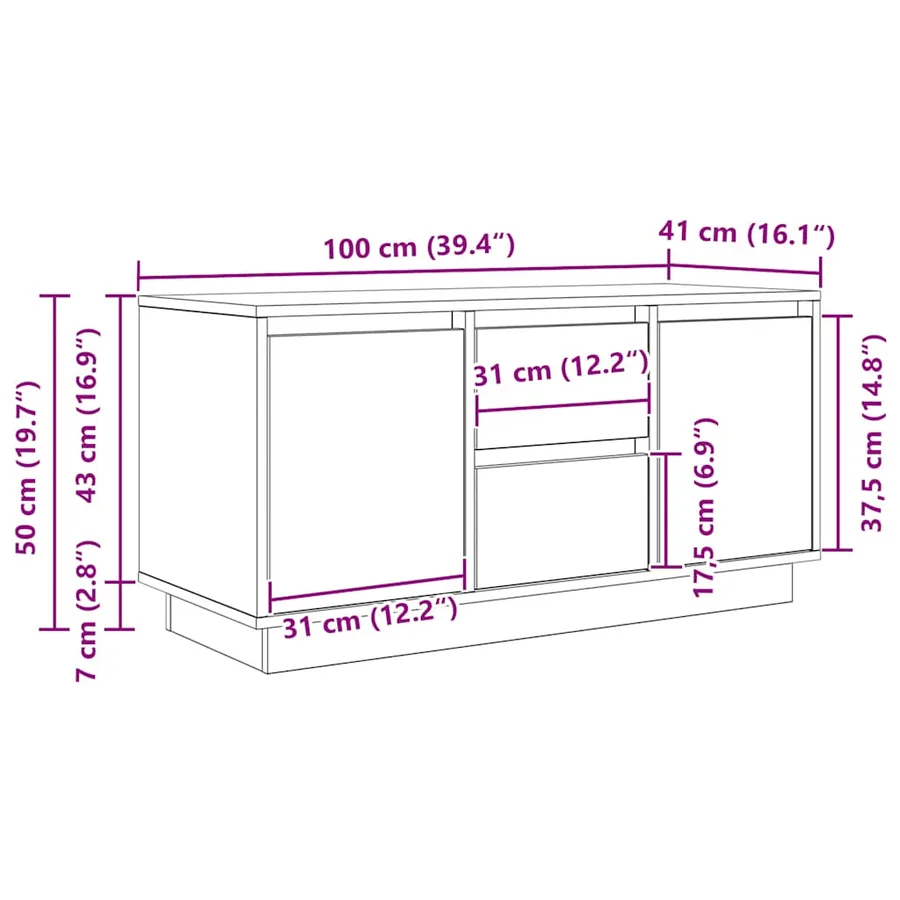 Meuble TV avec éclairages LED chêne artisanal 100x41x50 cm - 16