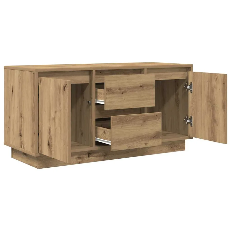 Meuble TV avec éclairages LED chêne artisanal 100x41x50 cm - 6