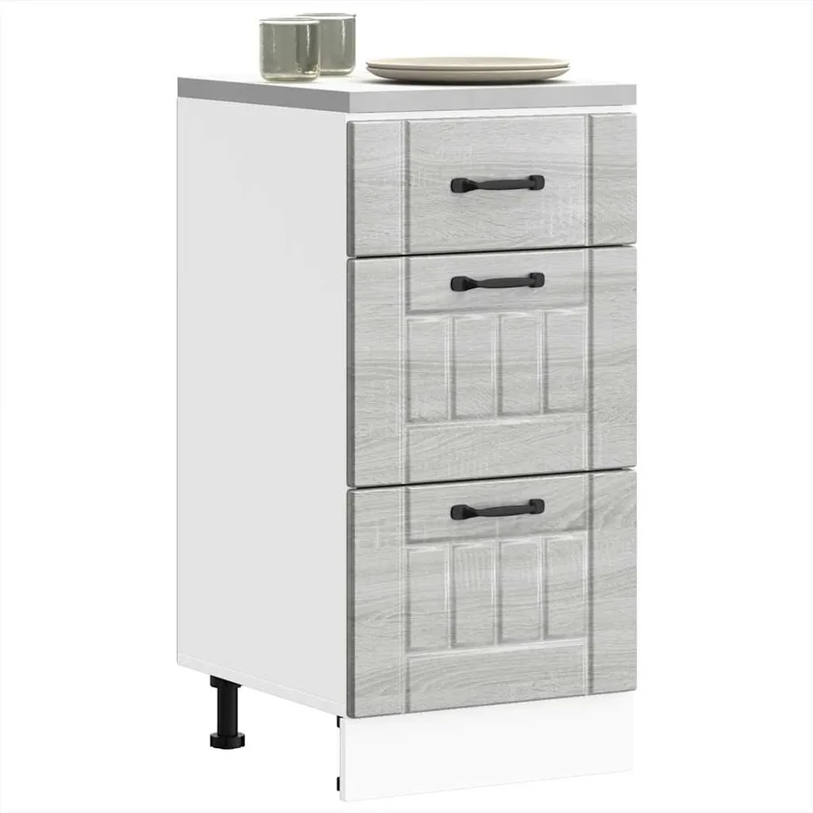 Armoire de cuisine Lucca sonoma gris bois ingénierie