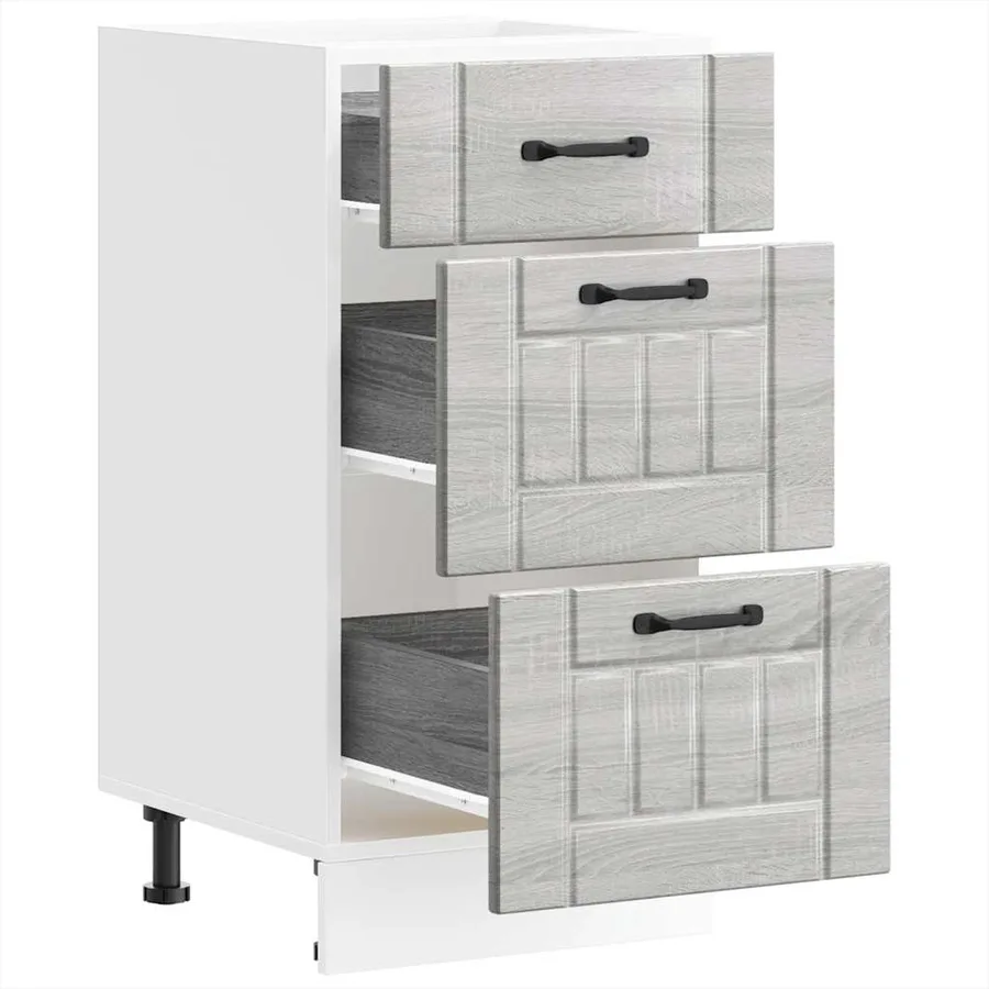 Armoire de cuisine Lucca sonoma gris bois ingénierie - 5