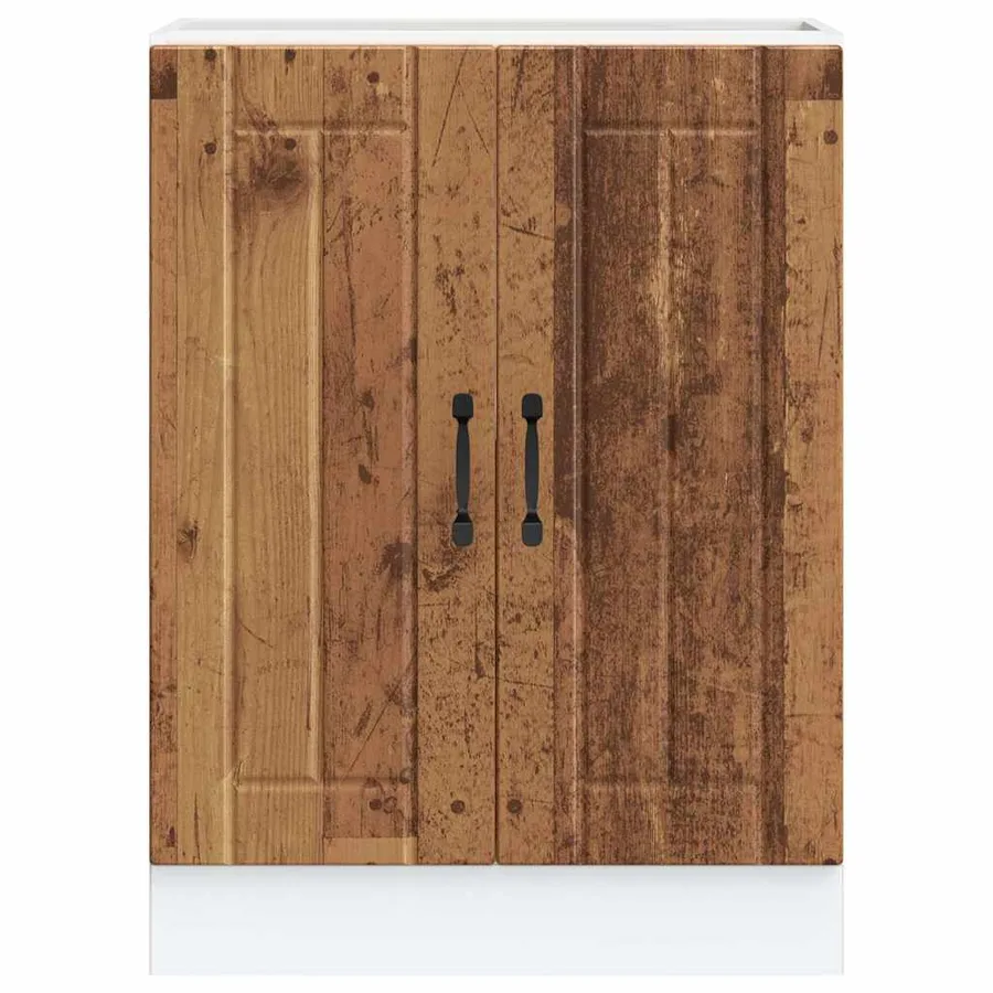 Meuble de base de lavabo Lucca vieux bois bois d'ingénierie - 4
