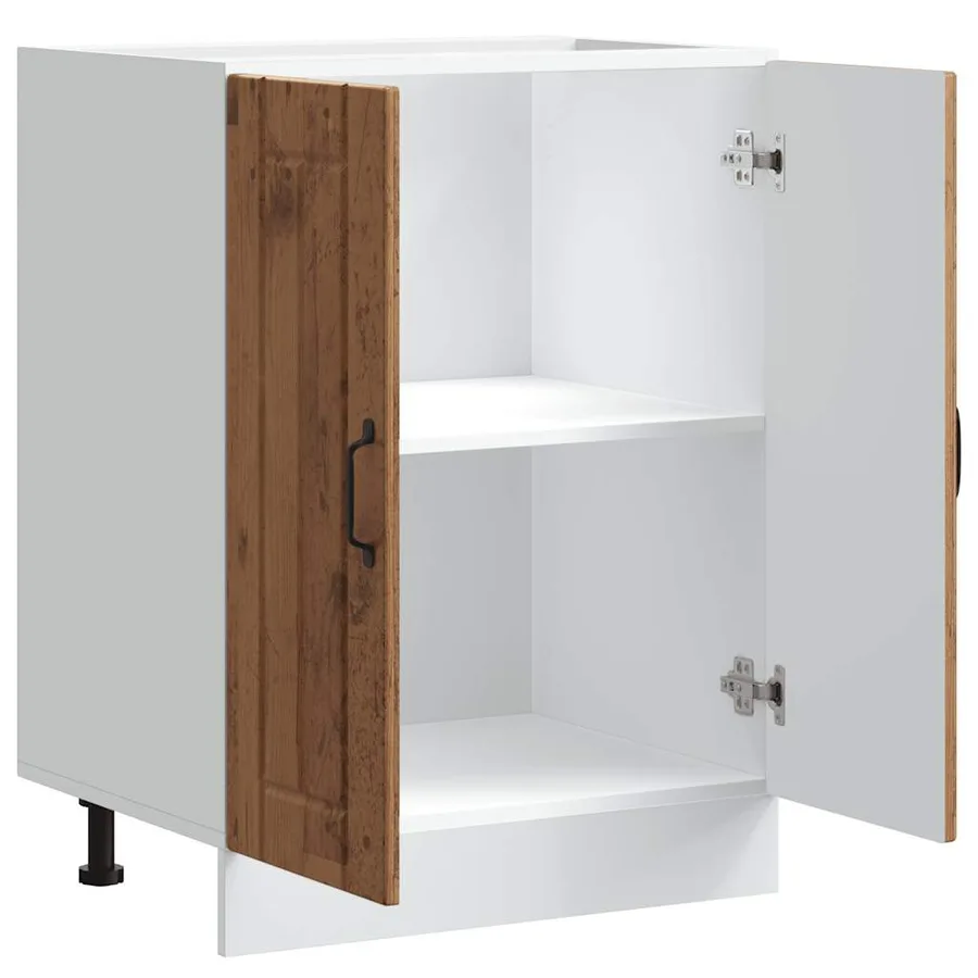 Meuble de base de lavabo Lucca vieux bois bois d'ingénierie - 5
