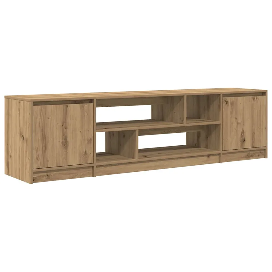 Meuble TV chêne artisanal 188,5x41x50 cm bois d'ingénierie - 2