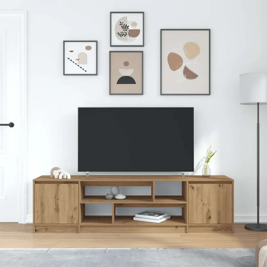 Meuble TV chêne artisanal 188,5x41x50 cm bois d'ingénierie - 3