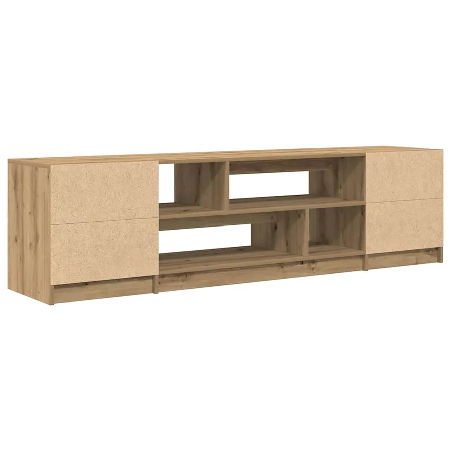 Meuble TV chêne artisanal 188,5x41x50 cm bois d'ingénierie - 8