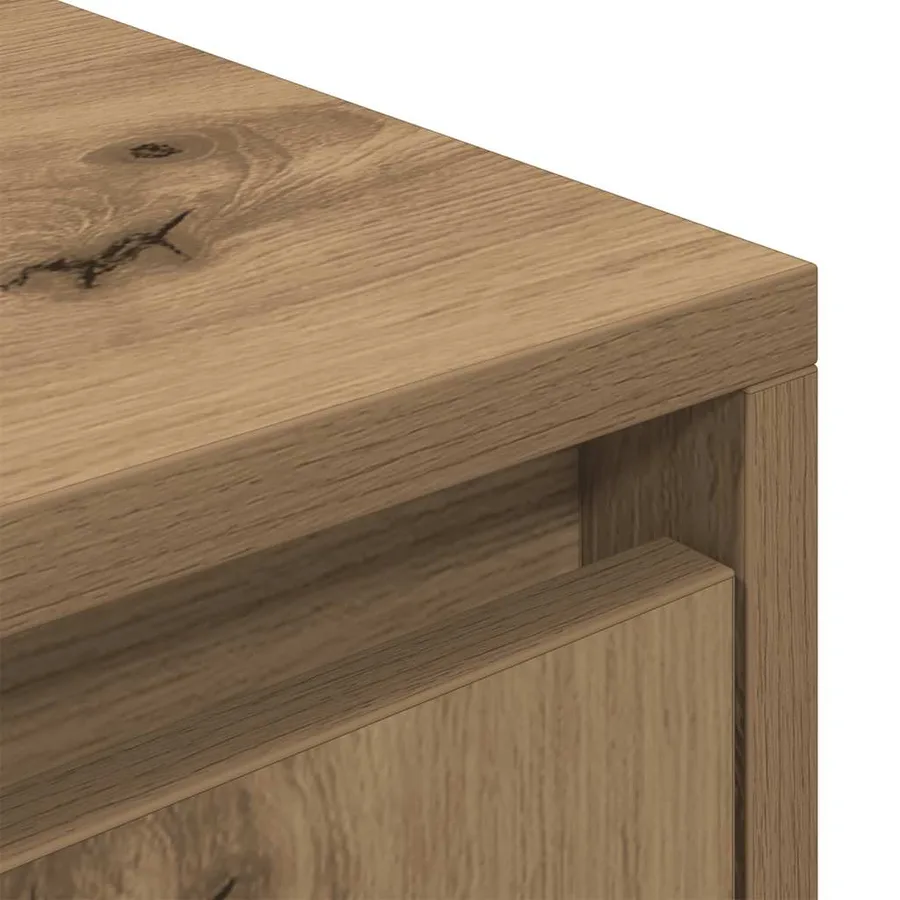 Meuble TV chêne artisanal 188,5x41x50 cm bois d'ingénierie - 9