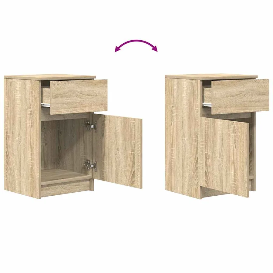 Tables de chevet 2 pcs chêne sonoma 39x35x65 cm bois ingénierie - 10
