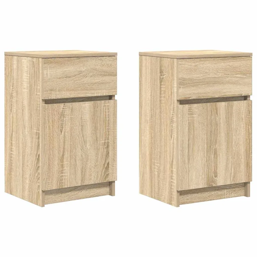 Tables de chevet 2 pcs chêne sonoma 39x35x65 cm bois ingénierie - 2