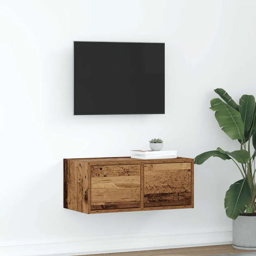 Meuble TV vieux bois 60x31x25,5 cm bois d'ingénierie
