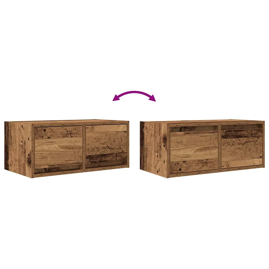 Meuble TV vieux bois 60x31x25,5 cm bois d'ingénierie - 12