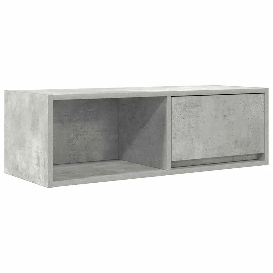 Meuble TV gris béton 80x31x25,5 cm bois d'ingénierie - 2