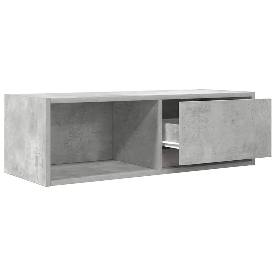 Meuble TV gris béton 80x31x25,5 cm bois d'ingénierie - 5