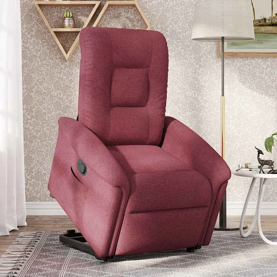 Fauteuil inclinable rouge bordeaux tissu - 2