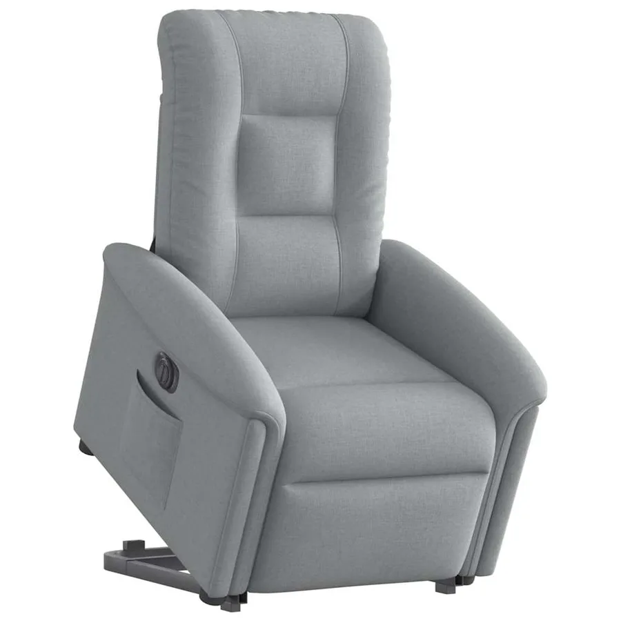 Fauteuil inclinable électrique gris clair tissu - 2