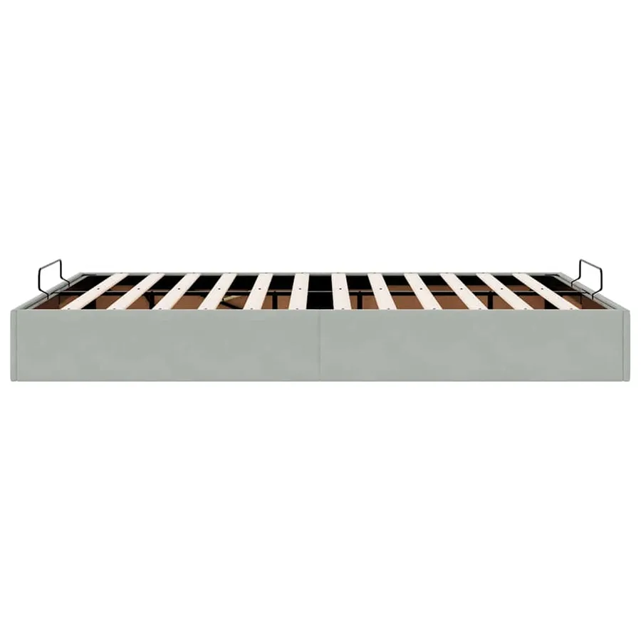 Cadre de lit ottoman sans matelas gris clair 140x200 cm velours - 8