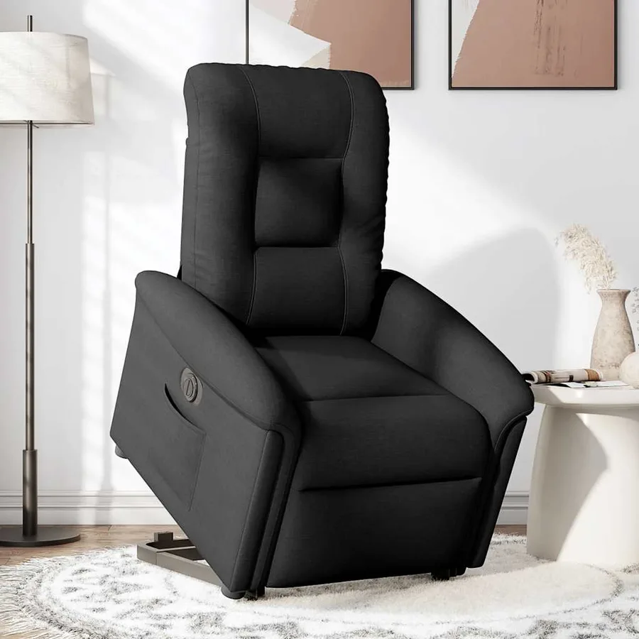 Fauteuil inclinable électrique noir tissu - 3
