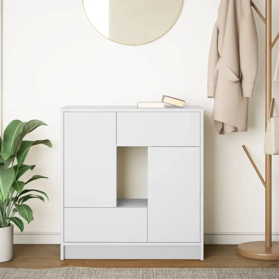 Buffet avec tiroirs et portes blanc 70,5x34x74,5 cm - 3