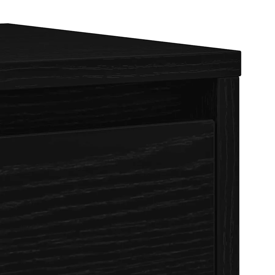 Buffet chêne noir 29,5x34x76 cm bois d'ingénierie - 10