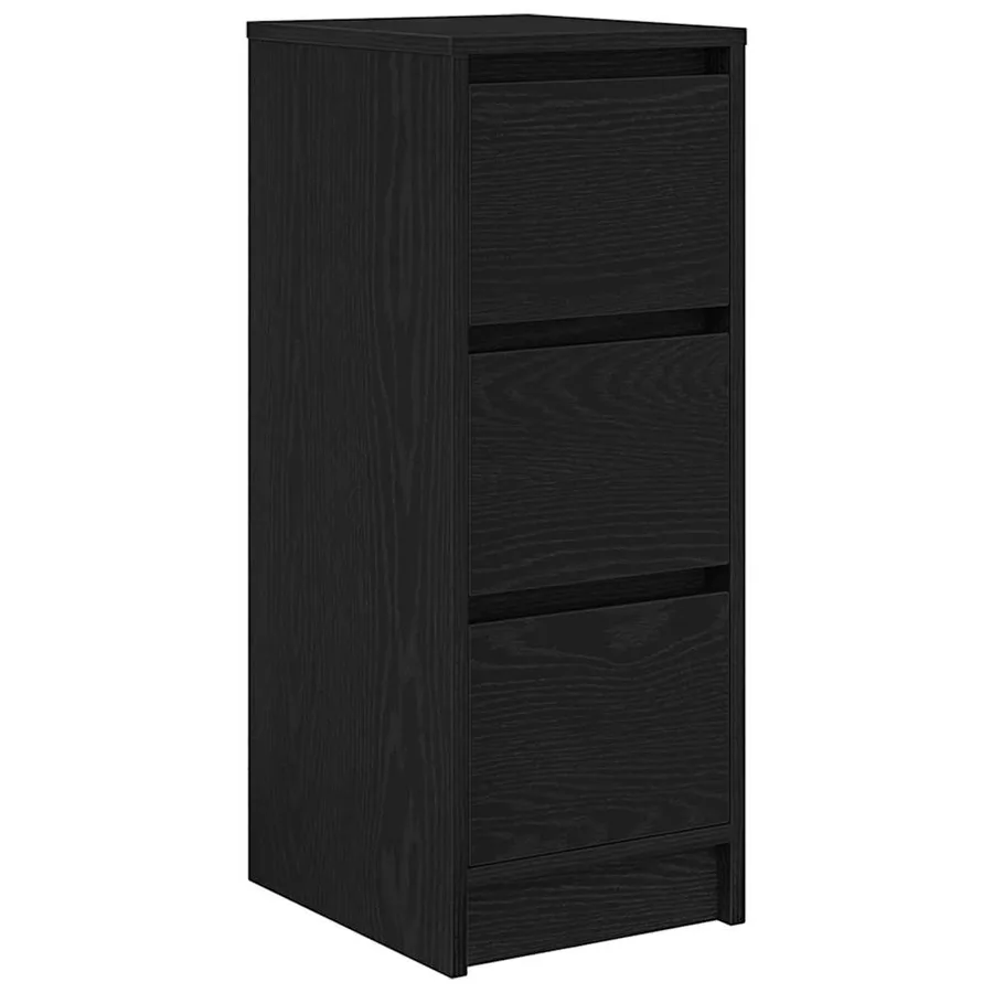 Buffet chêne noir 29,5x34x76 cm bois d'ingénierie - 2