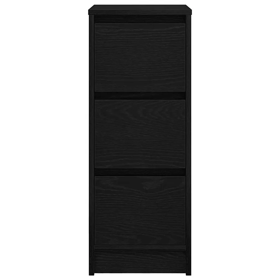 Buffet chêne noir 29,5x34x76 cm bois d'ingénierie - 6