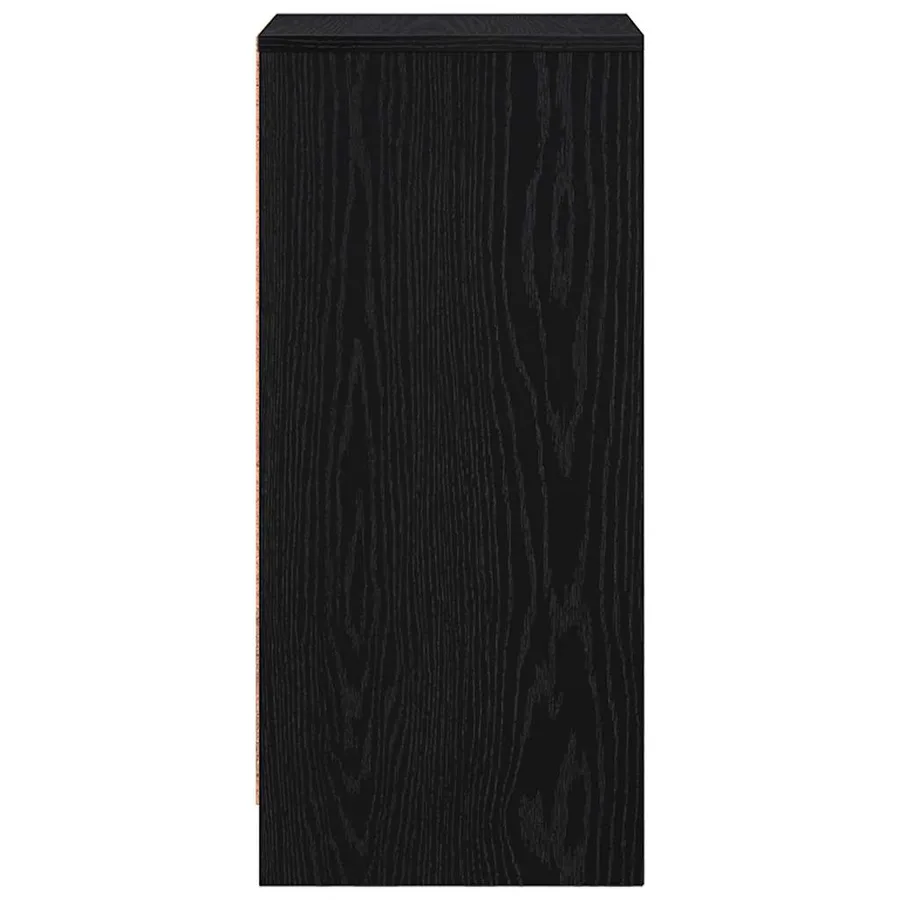 Buffet chêne noir 29,5x34x76 cm bois d'ingénierie - 7