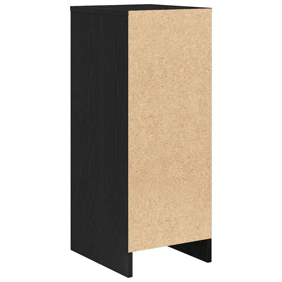 Buffet chêne noir 29,5x34x76 cm bois d'ingénierie - 8