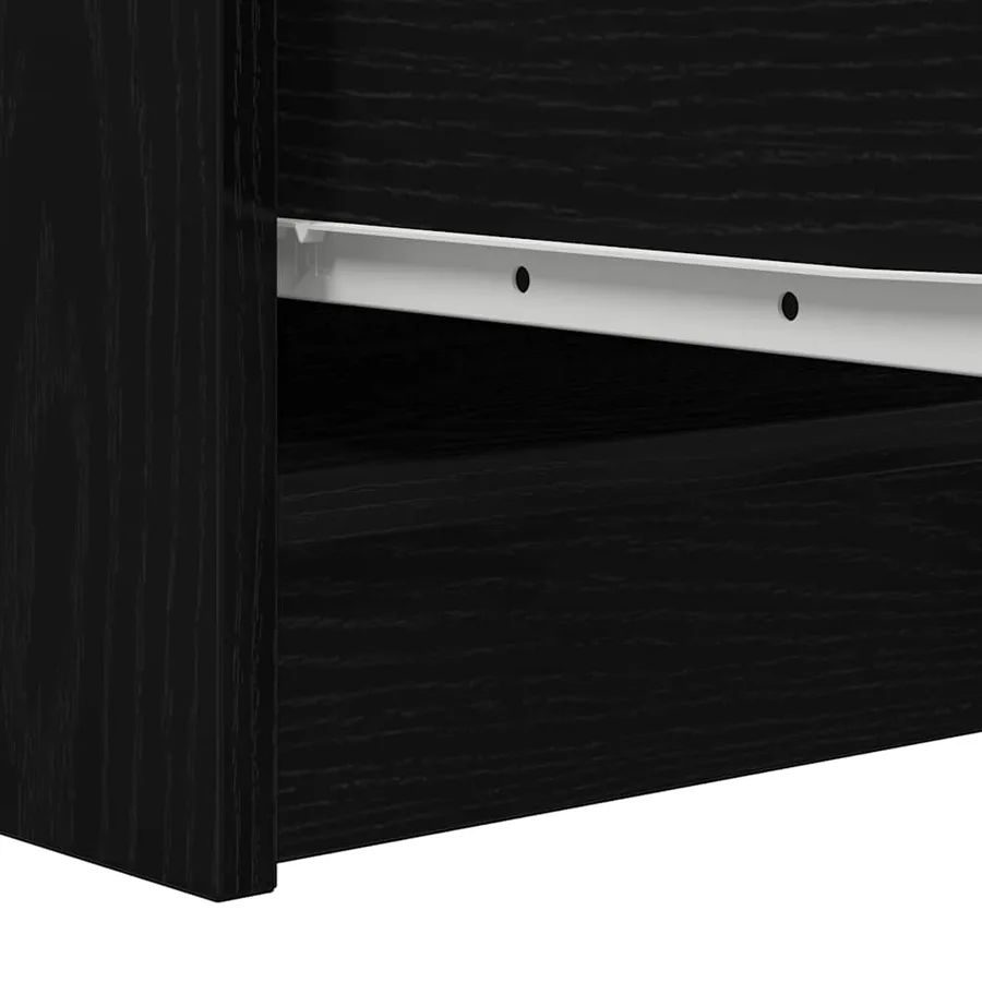 Buffet chêne noir 29,5x34x76 cm bois d'ingénierie - 9