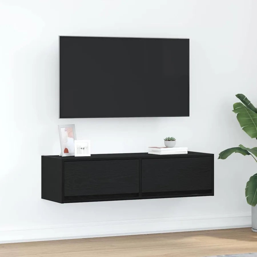 Meuble TV Chêne noir 100 x 31 x 25,5 cm Bois d'ingénierie