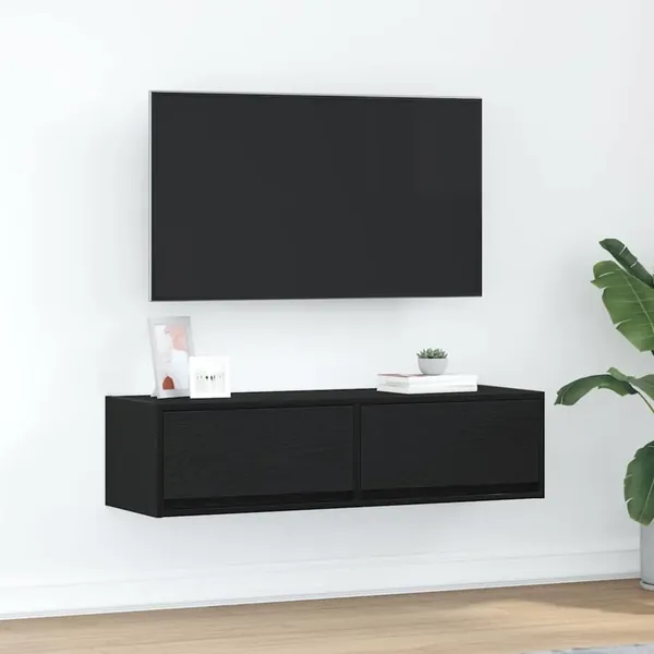 Meuble TV Chêne noir 100 x 31 x 25,5 cm Bois d'ingénierie