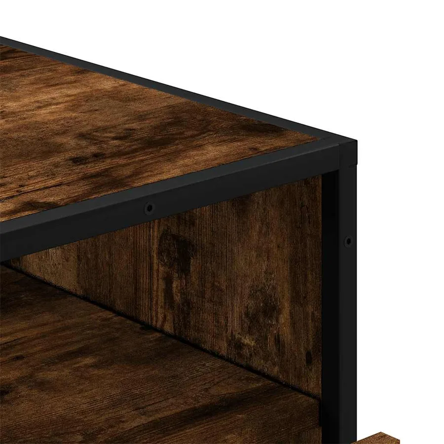 Commode chêne fumé 70x41x70 cm bois d'ingénierie - 8
