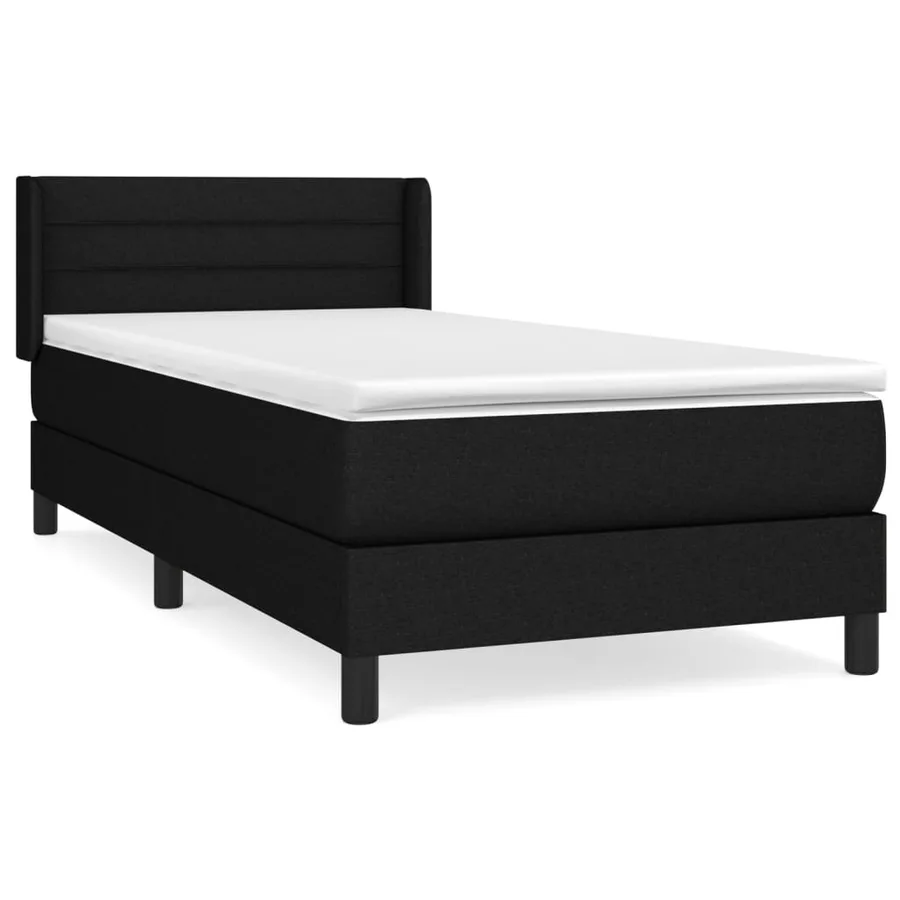 Sommier à lattes de lit et matelas Noir 80x200 cm Tissu - 2