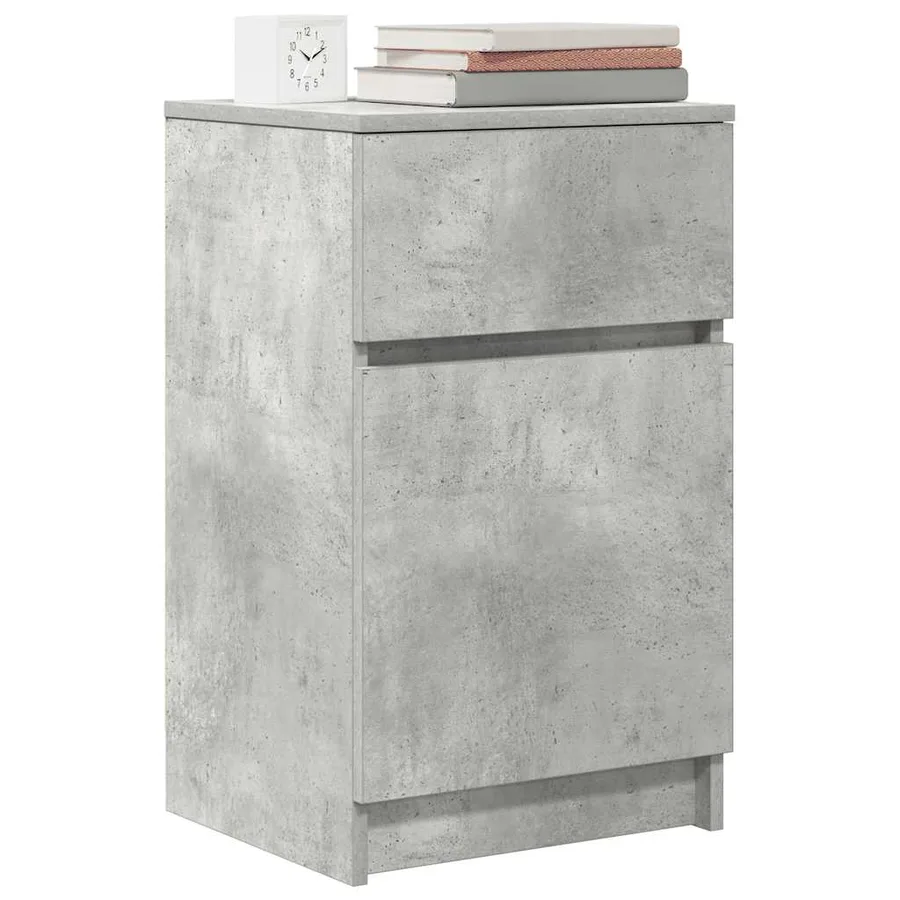 Tables de chevet 2 pcs gris béton 39x35x65 cm bois ingénierie - 4