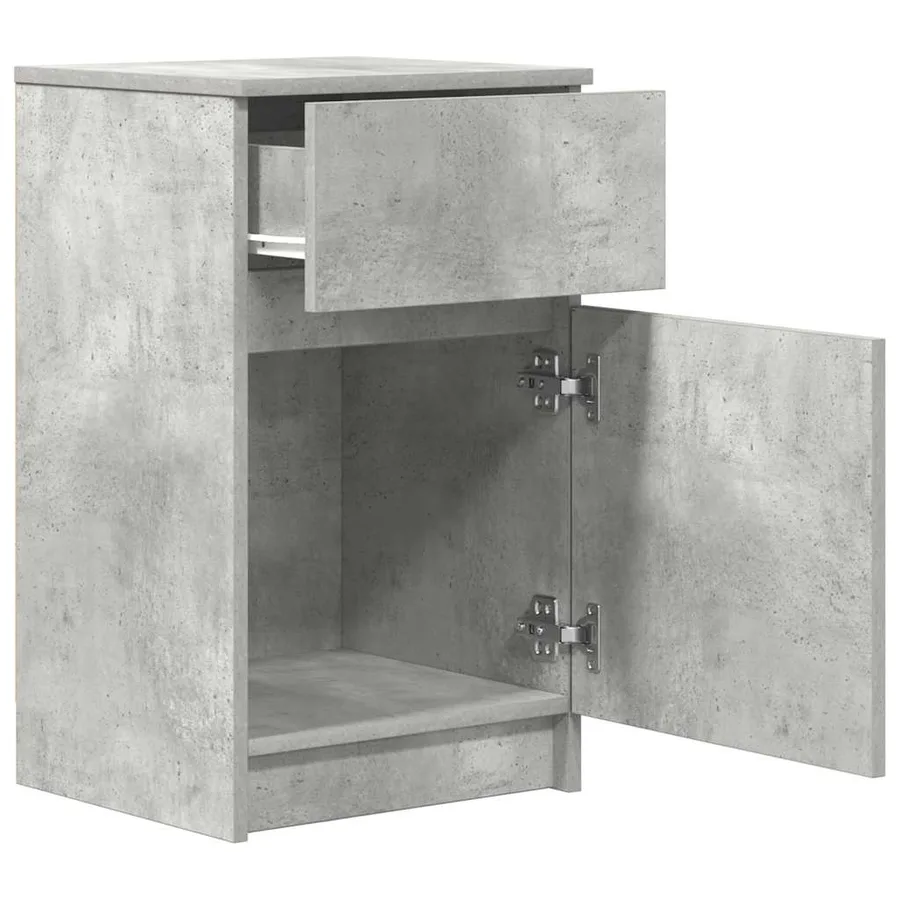Tables de chevet 2 pcs gris béton 39x35x65 cm bois ingénierie - 6