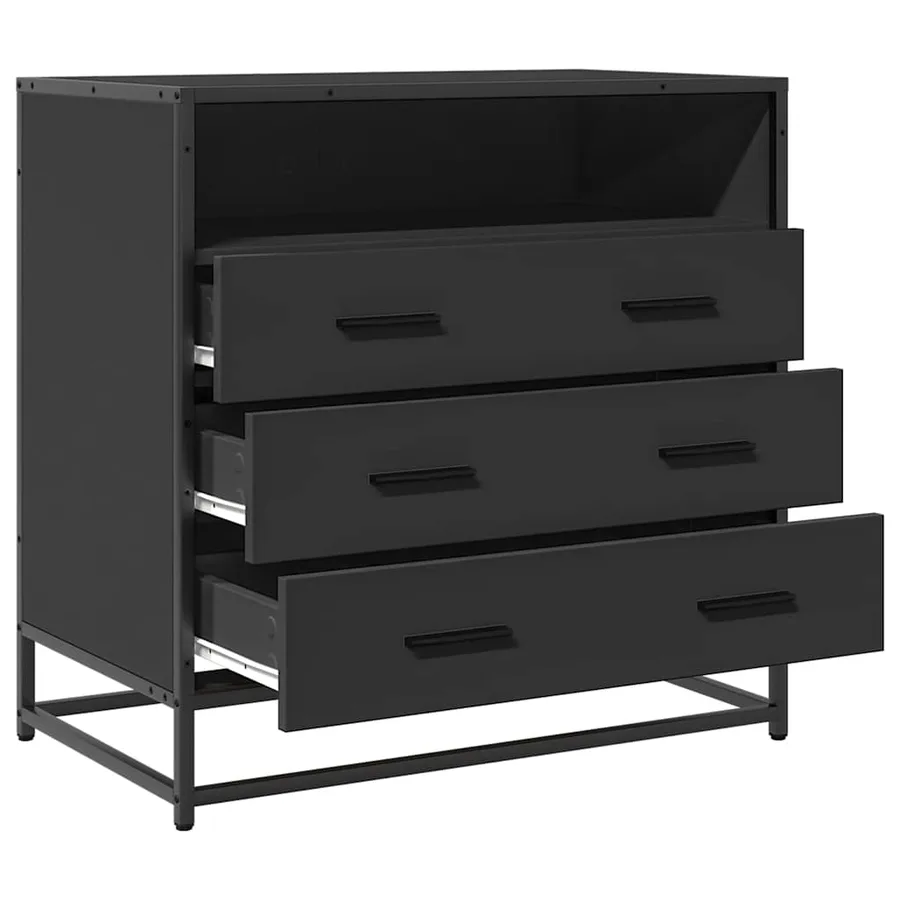 Commode noir 70x41x70 cm bois d'ingénierie - 5
