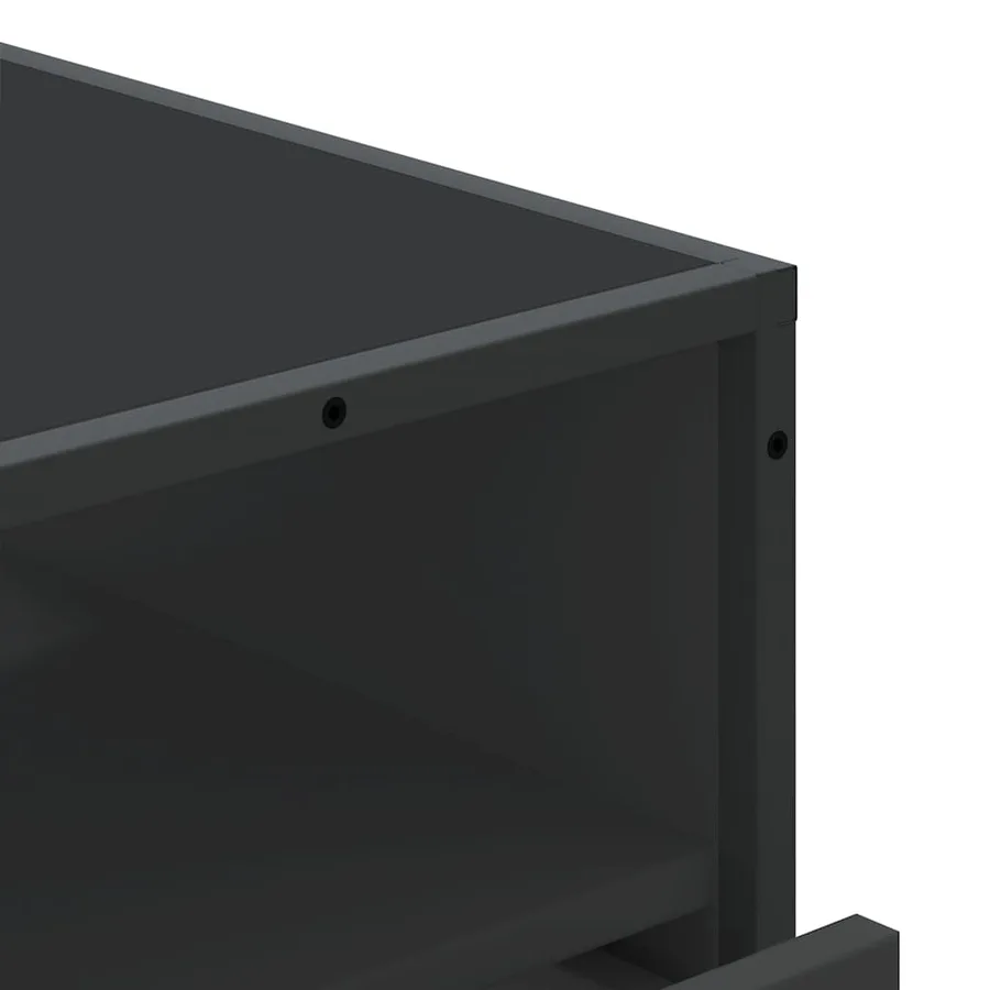 Commode noir 70x41x70 cm bois d'ingénierie - 8