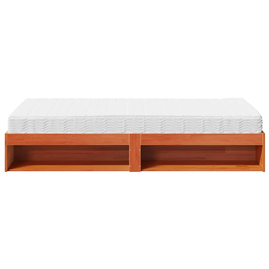 Lit de jour avec matelas cire marron 90x200 cm bois pin massif - 7