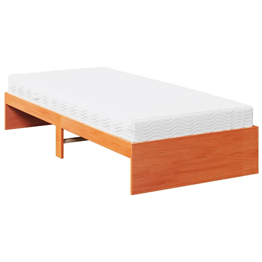 Lit de jour avec matelas cire marron 90x200 cm bois pin massif - 8