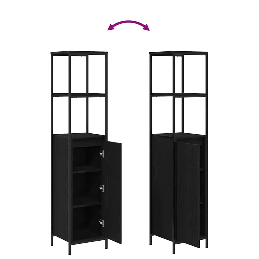 Ensemble de mobilier de salle de bain 3 pcs Chêne noir - 9
