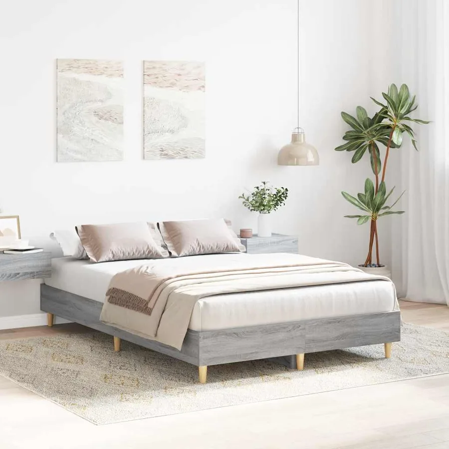 Cadre de lit sans matelas sonoma gris 140x190 cm - 3
