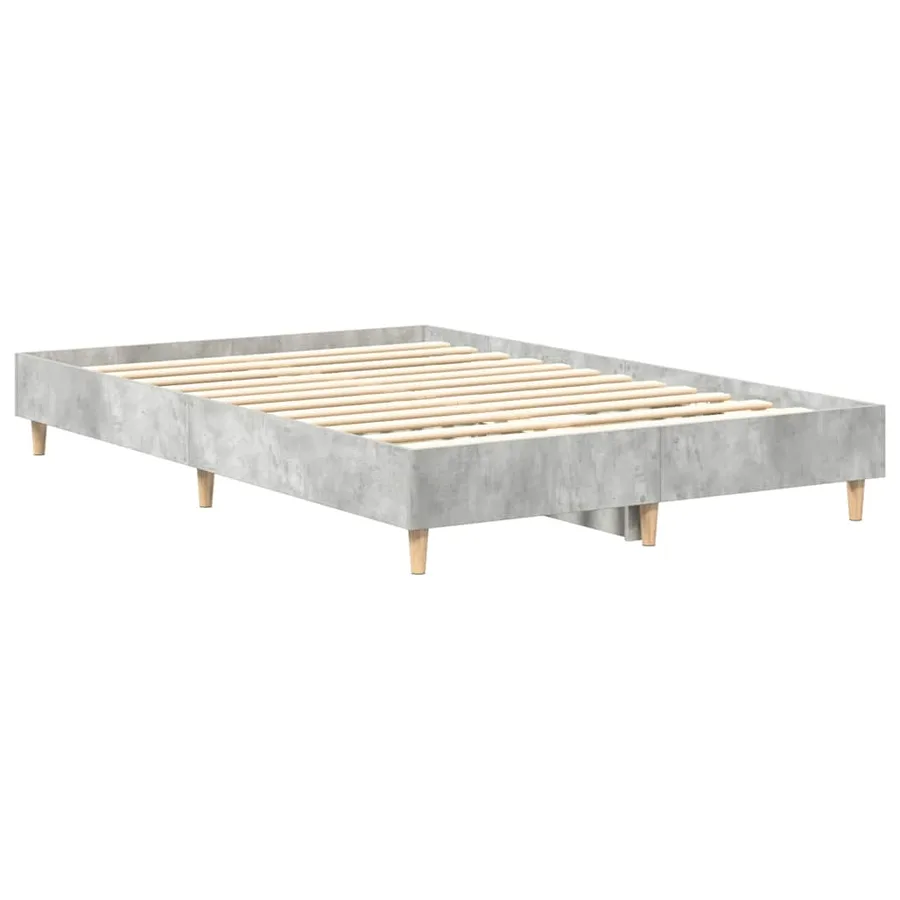 Cadre de lit sans matelas gris béton 140x190 cm bois ingénierie - 4