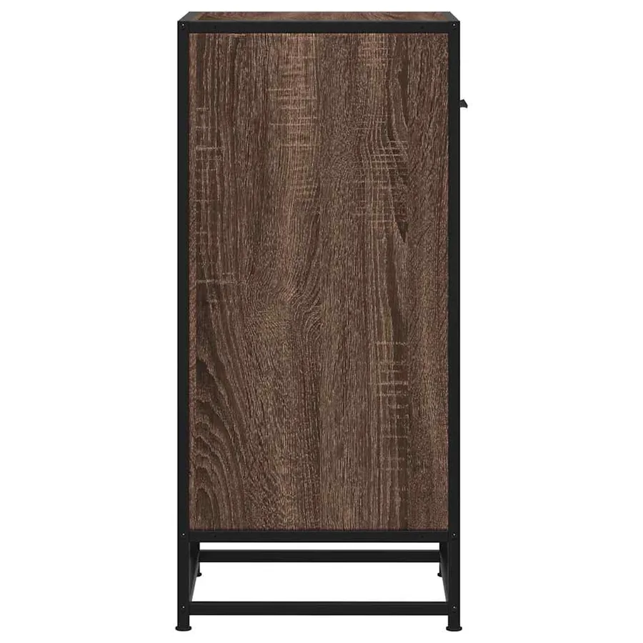 Buffet chêne marron 35,5x35x76 cm bois d'ingénierie et métal - 6