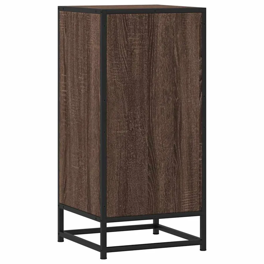Buffet chêne marron 35,5x35x76 cm bois d'ingénierie et métal - 7