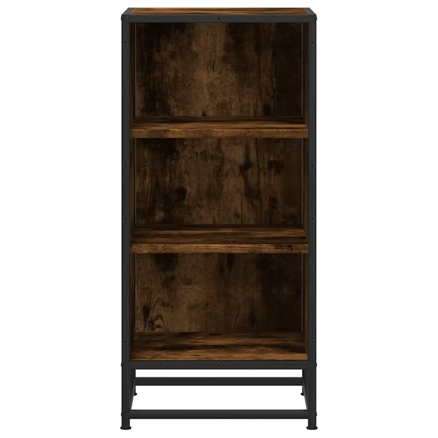 Buffet chêne fumé 35,5x35x76 cm bois d'ingénierie et métal - 4