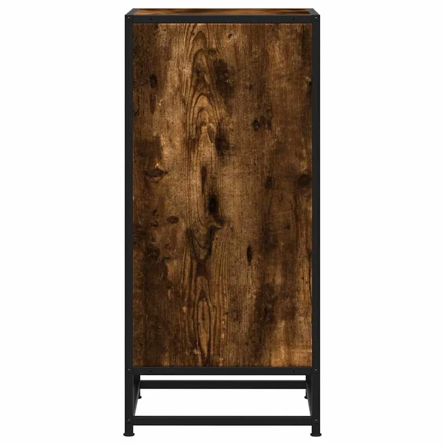 Buffet chêne fumé 35,5x35x76 cm bois d'ingénierie et métal - 5